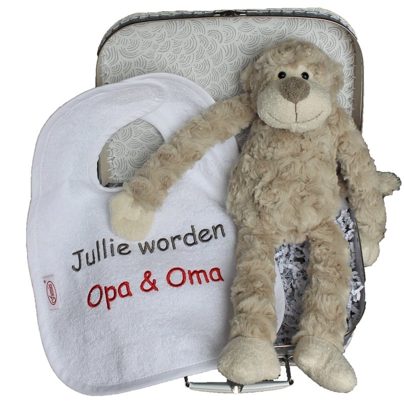 koffertje met slab jullie worden opa en oma