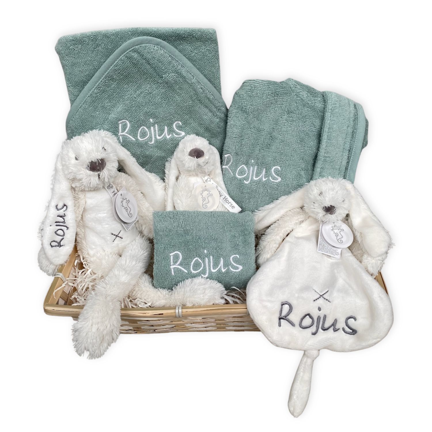 kraammand happy horse xl groen wit