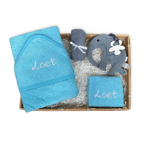 kraammand blauw en grijs