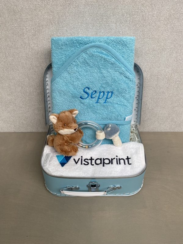 cadeaukoffer Vistaprint slabbetje met bedrijfslogo