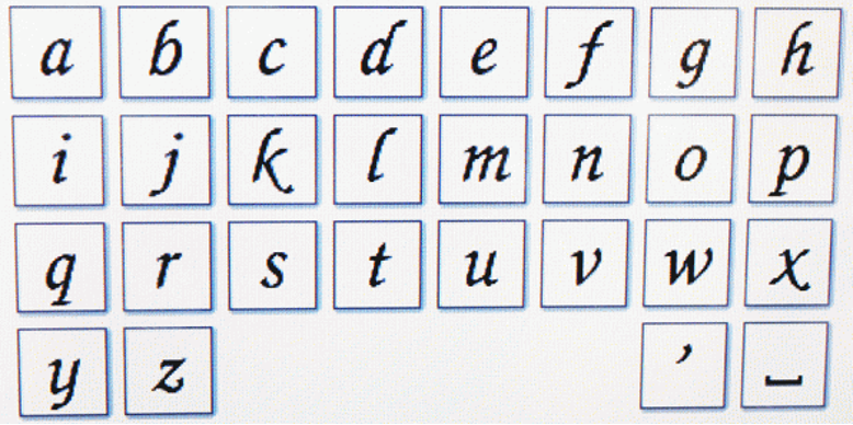 borduren lettertype sierlijk kleine letters