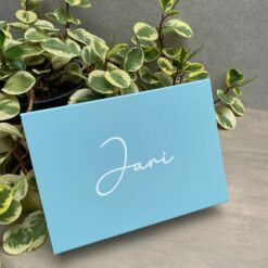 gepersonaliseerde cadeaubox blauw